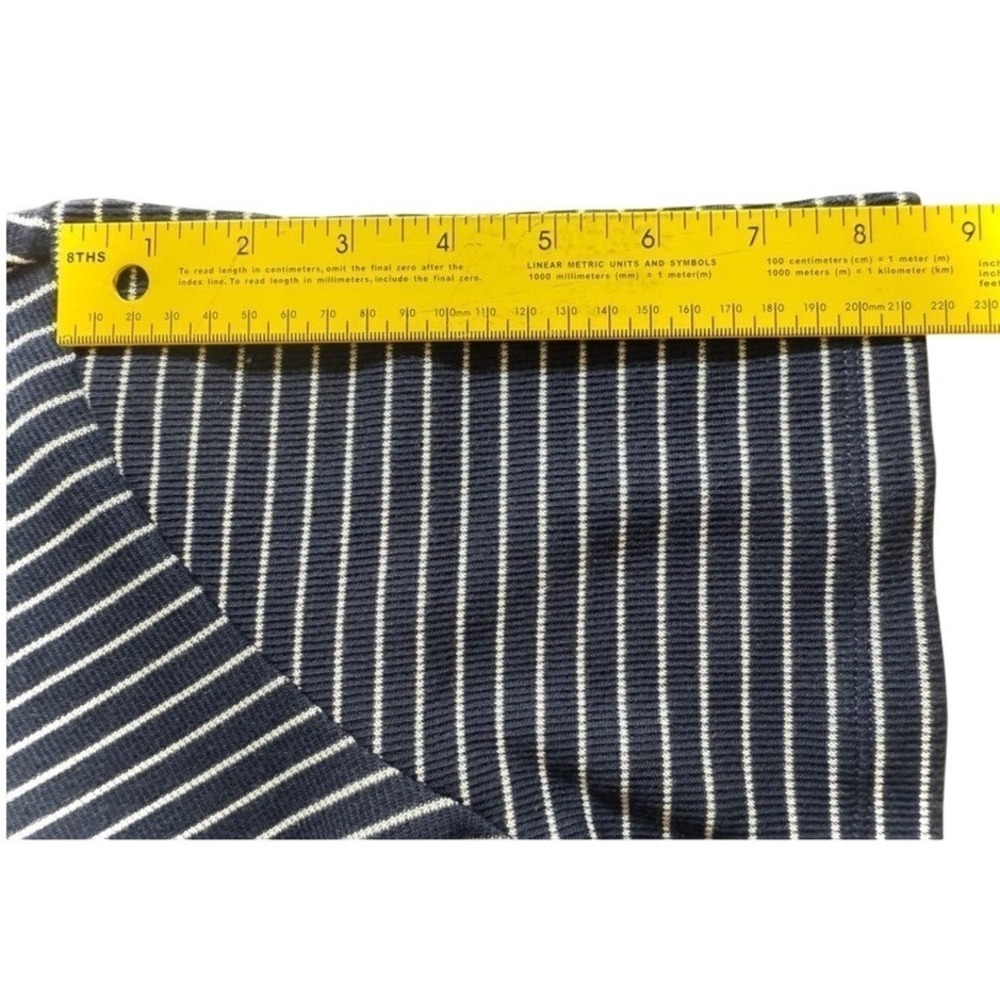 Draper's & Damon's Navy Blue White T Shirt Top Striped Short Sleeve XL Petite - Picture 8 of 9